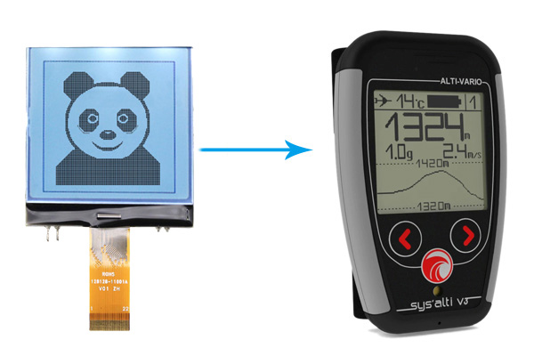 Anwendung des grafischen LCD -Bildschirms 128x128 Anzeigebildschirm in Paraglider -Fluginstrumenten